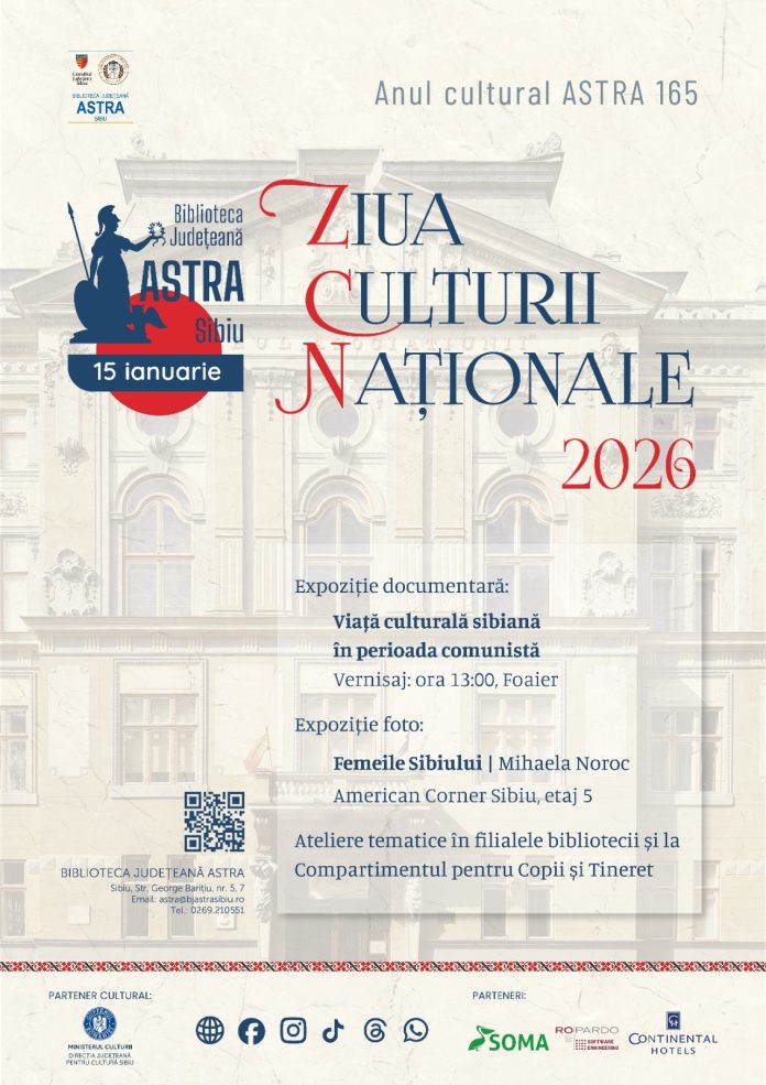 Public și invitați la Ziua Culturii Naționale 2026 în sala Bibliotecii ASTRA Sibiu