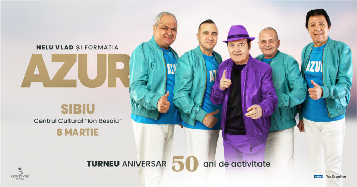 Afis turneu aniversar 50 Nelu Vlad & Formația Azur la Sibiu