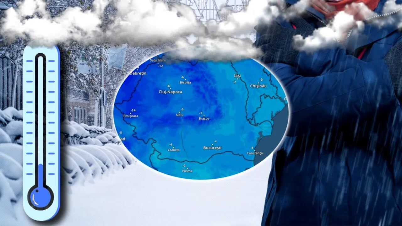 Vreme severă cu ger și ninsoare în Sibiu, avertisment meteorologic emis de ANM