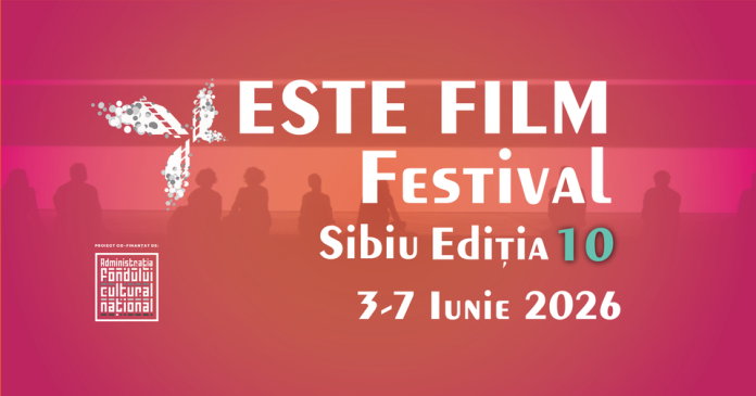 Poster oficial al ediției aniversare a festivalului ESTE FILM Sibiu, 3-7 iunie 2026