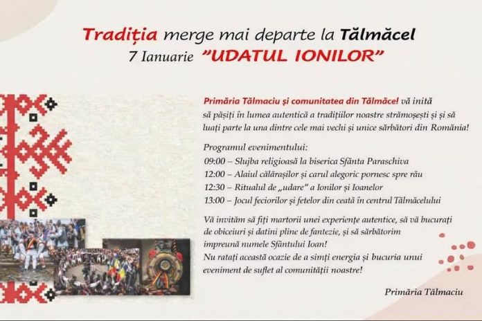 Tradiția Udătul Ionilor la Tălmăcel, cu localnicii sărbătorind pe 7 ianuarie
