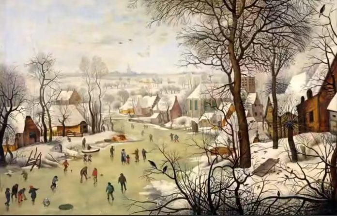 Peisaj de iarnă din secolul al XVII-lea, tablou expus la Muzeul Brukenthal