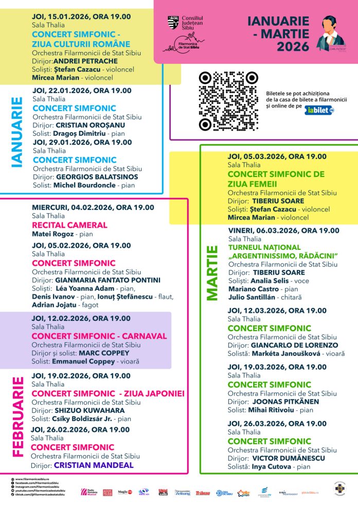 Programul concertelor Filarmonica de Stat Sibiu pentru trimestrul II