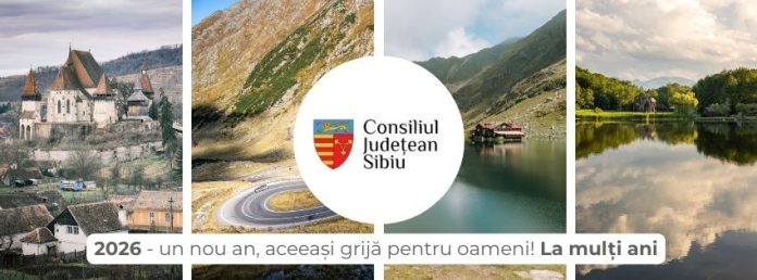 Consiliul Județean Sibiu transmite un mesaj de Anul Nou 2026, cu decor festiv și bucurie