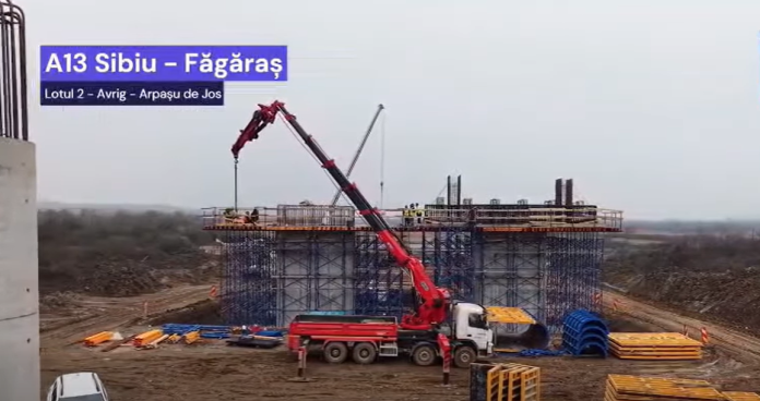 Traseu și infrastructură în construcție pentru autostrada Sibiu Făgăraș