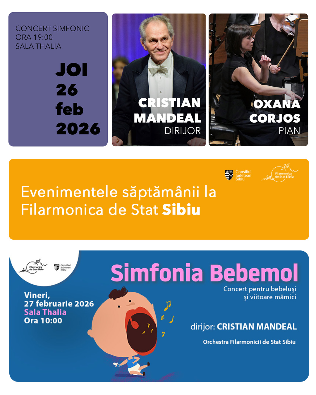 Dirijorul Cristian Mandeal la pupitrul Filarmonicii Sibiu pentru conținutul lui Brahms și Beethoven