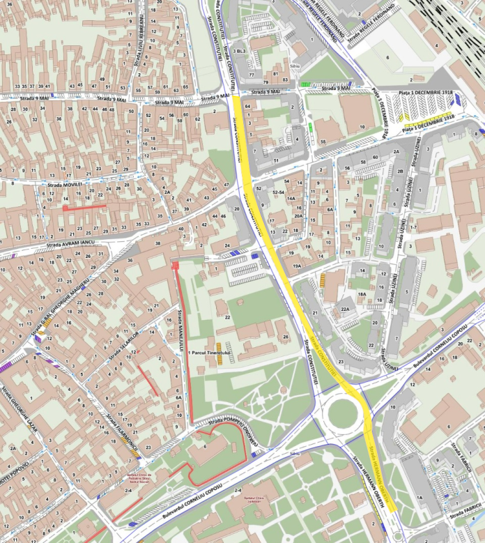 Constituției_lucrări Modernizare rețele apă canal pe bulevardul Constituției în Sibiu