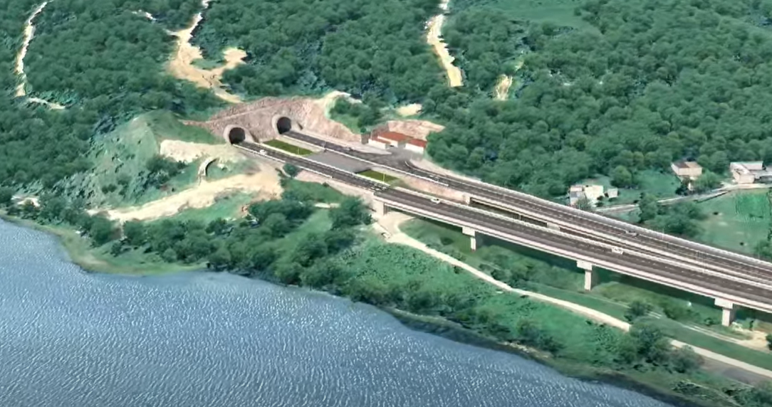 Vizualizare detaliata a unui nod rutier pe tronsonul Lazaret-Cornetu de pe Autostrada Sibiu-Pitesti