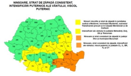Screenshot 2026-02-18 121426 Avertizare meteo Sibiu: harta cu coduri galben și portocaliu pentru ninsoare și viscol