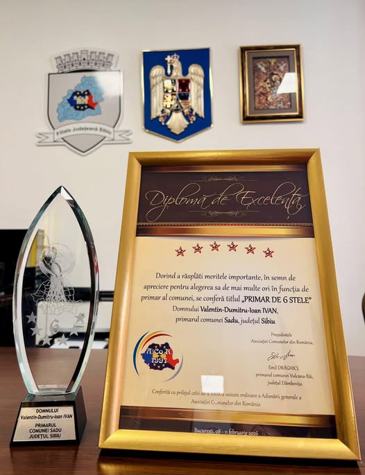 421 Primarul Valentin Ivan, distins cu titlul prestigios de Primar de 6 Stele
