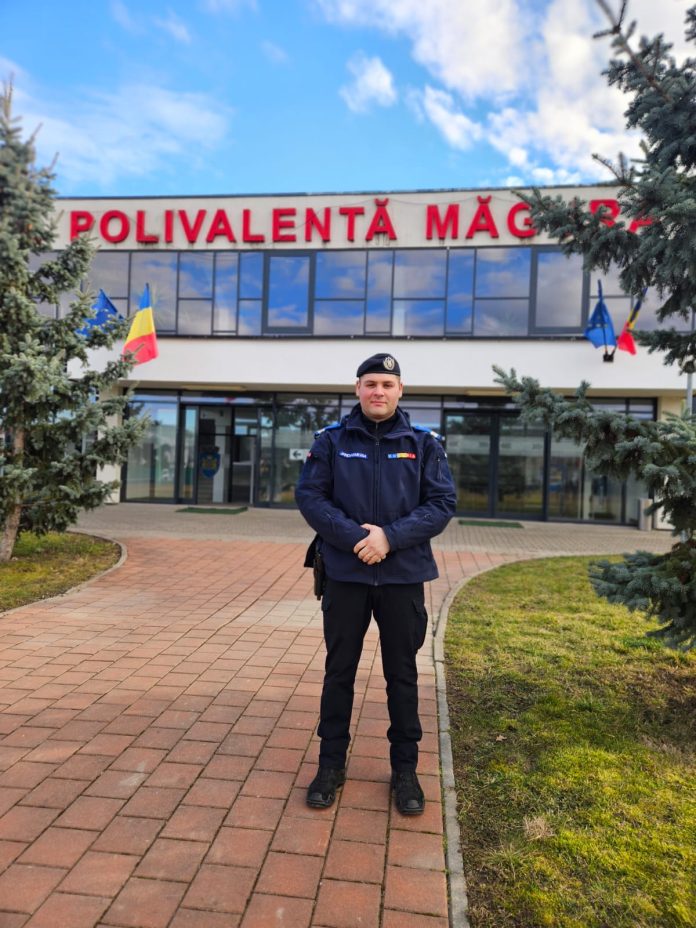 Echipa de jandarmi sibieni pentru meciul Măgura Cisnădie vs CNOPT Bistrița