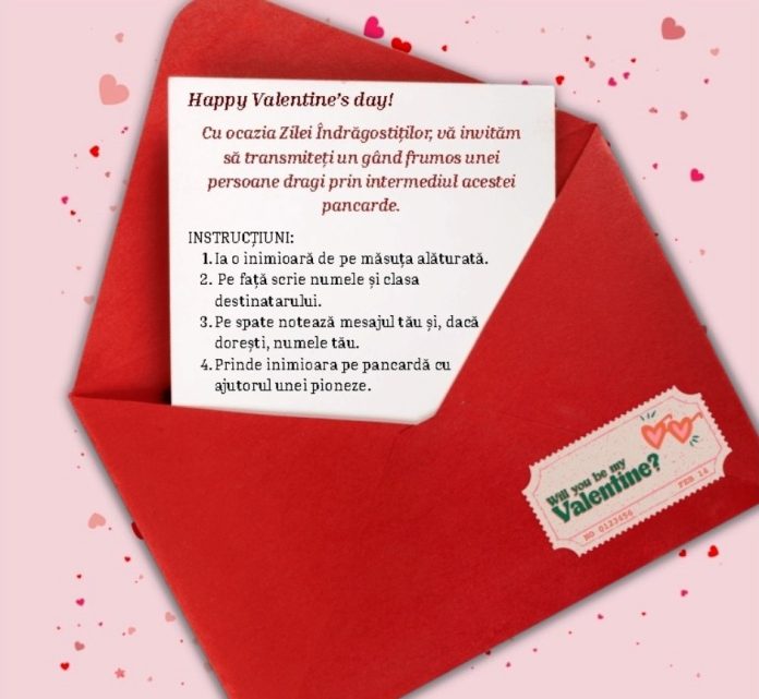 Detaliu artistic al Panoului Cupidon în incinta Liceului Teoretic Axente Sever Mediaș.