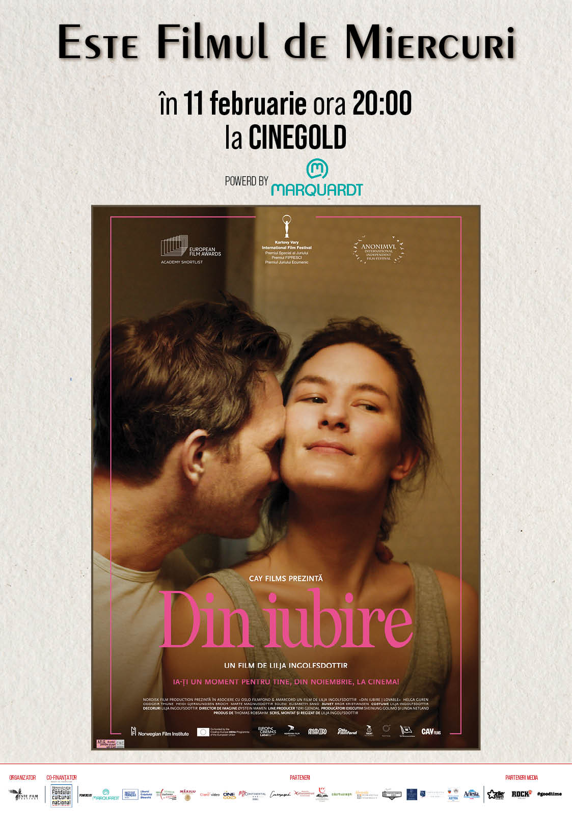 Afisul filmului Loveable / Din iubire, lansat de ESTE Filmul de Miercuri la CineGold Sibiu.