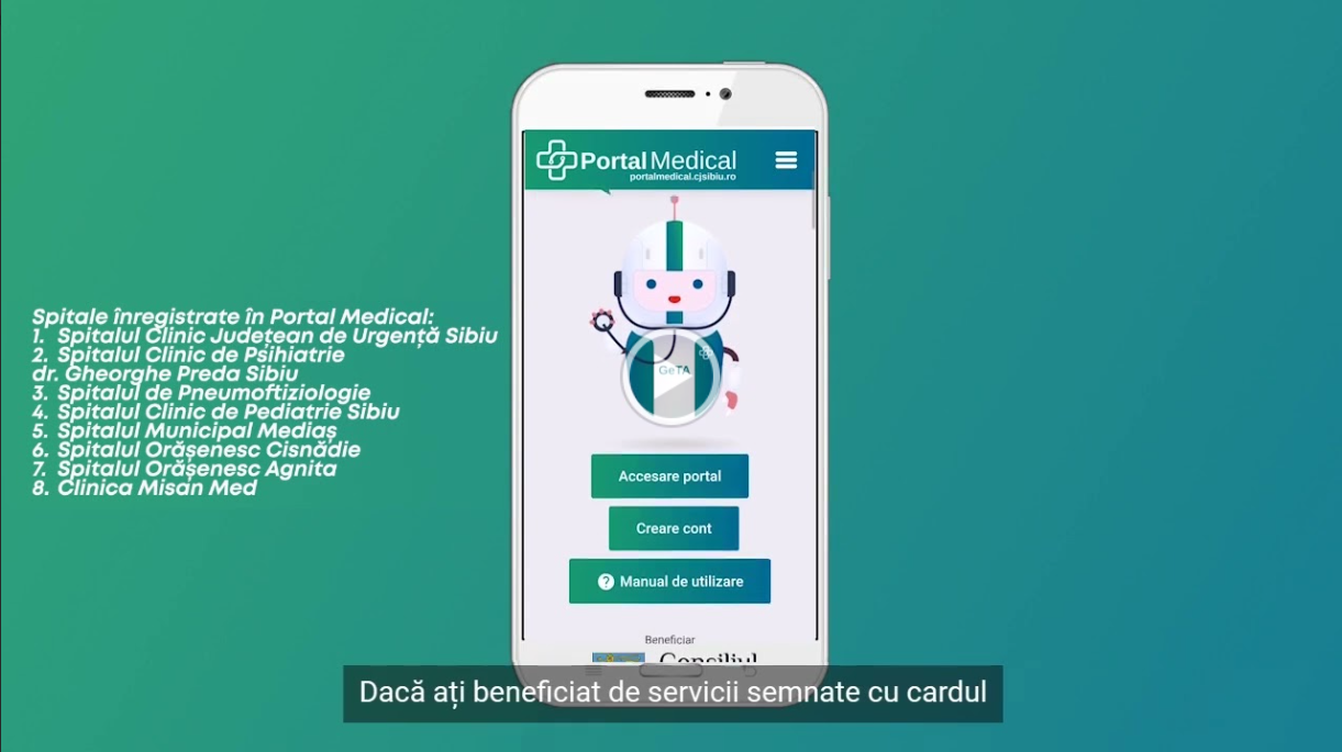 Interfața îmbunătățită a Portal Medical Sibiu 3.0 pentru gestionarea programărilor și rezultatelor