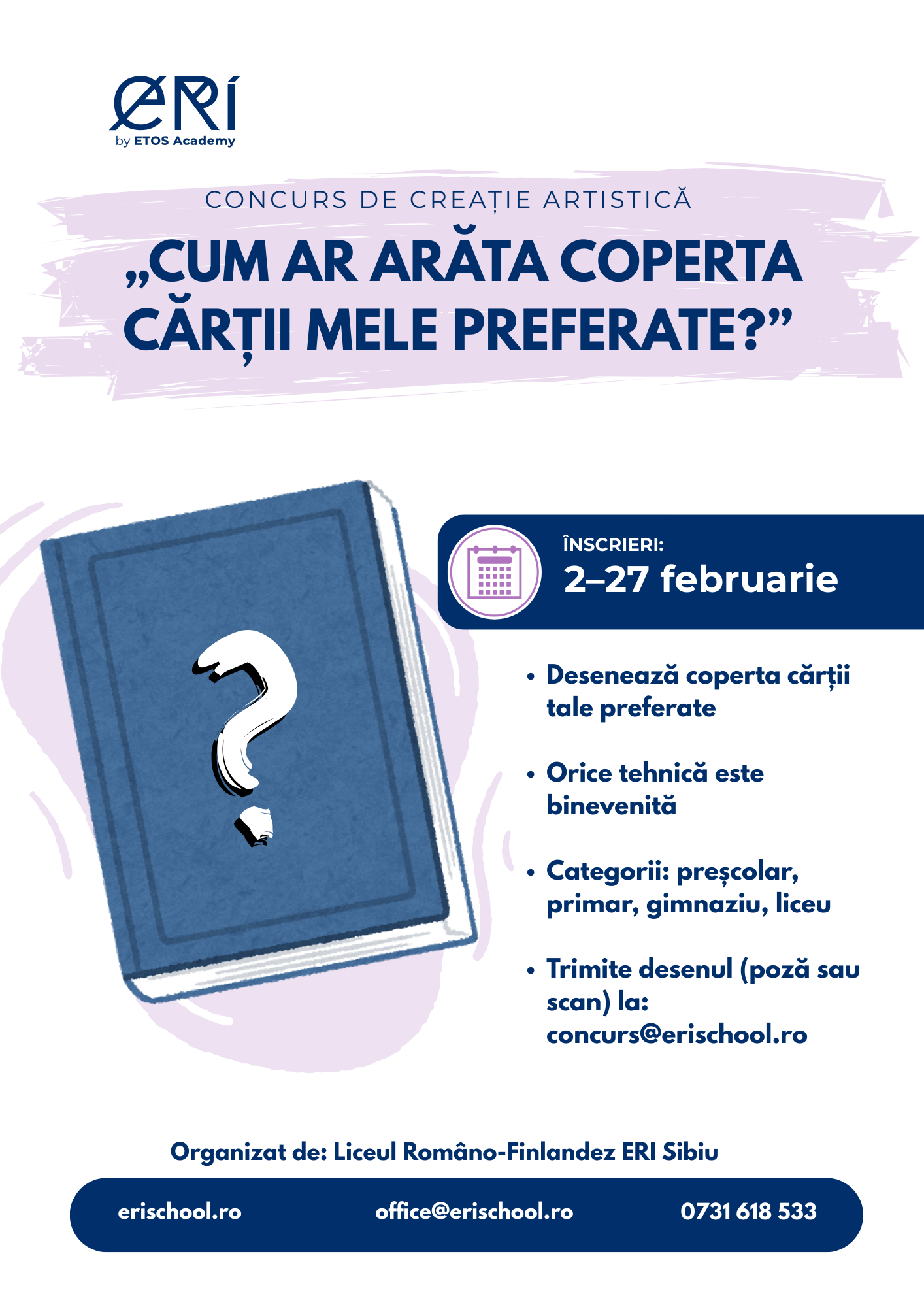 Concurs artistic pentru copii din Sibiu: coperta unei cărți desenată de un copil