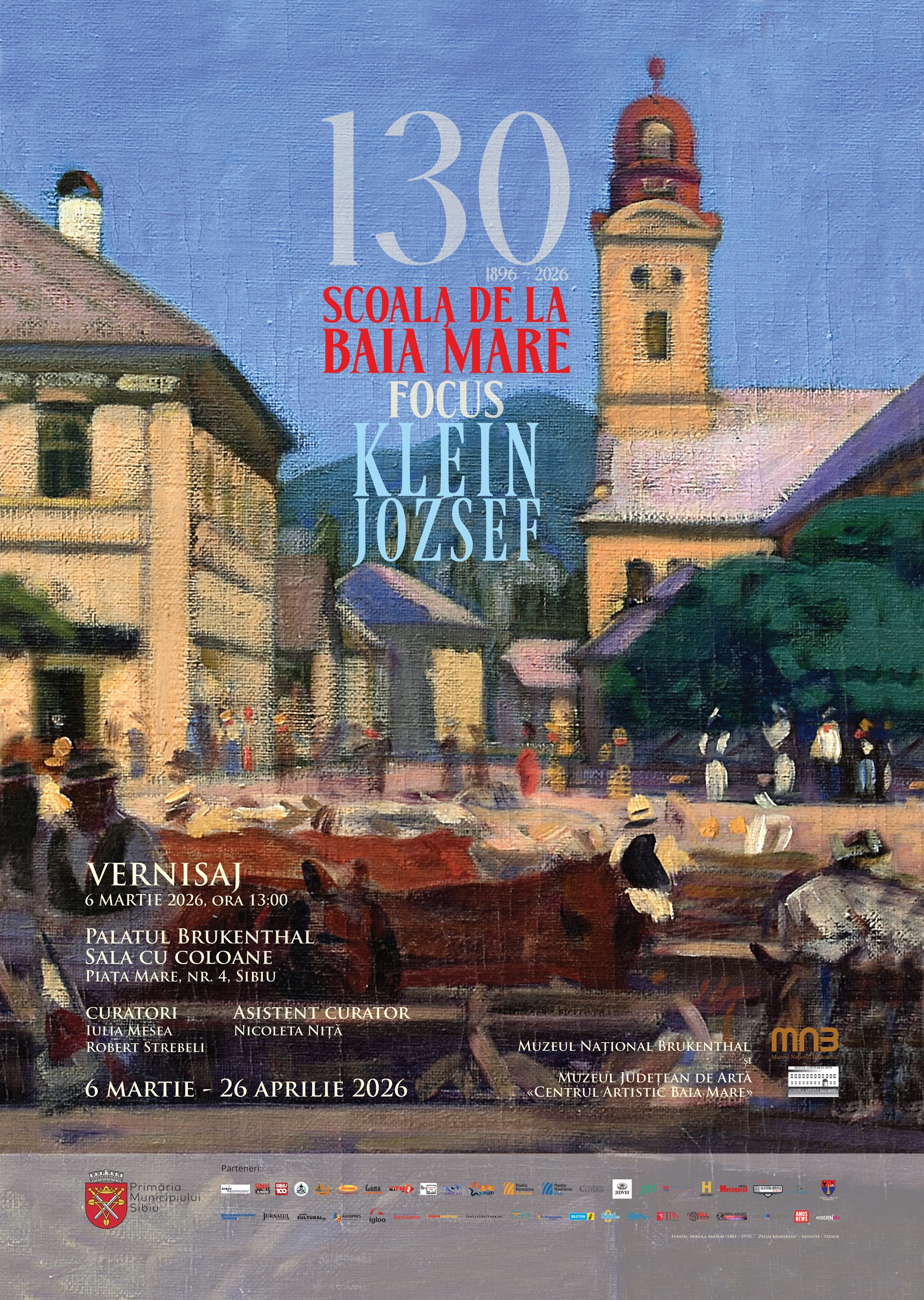 Catalog sau afiș al expoziției Școala de la Baia Mare, cu lucrarea lui József Klein
