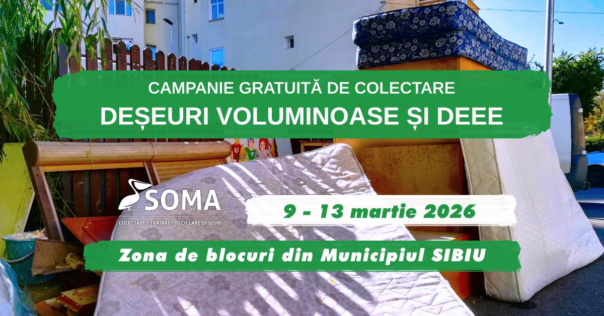 Campanie de colectare deșeuri voluminoase și electrice și electronice (DEEE) anunțată pe rețelele sociale