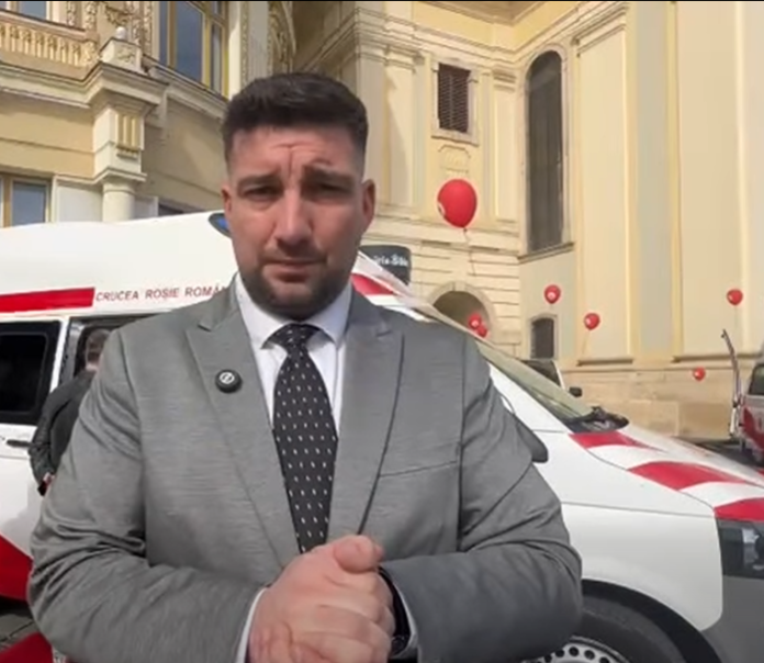 Subprefectul Florian Giubega la lansarea oficială a noului Serviciu de Ambulanță Sibiu al Crucii Roșii