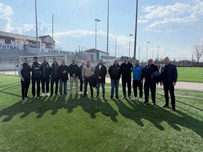 Răzvan Burleanu în vizită la sediul echipei FC Hermannstadt din Sibiu