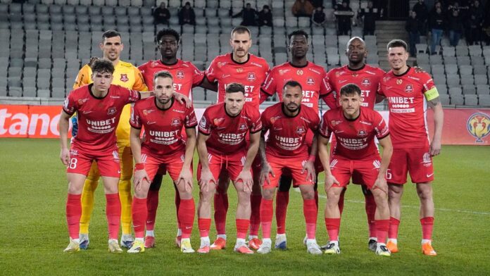 FC Hermannstadt sărbătorește după victoria la Galați