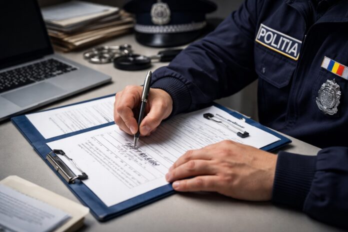 Polițist condamnat pentru fals prezentând declarații inventate la un birou