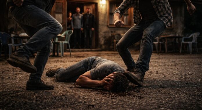 Locul bătăii de la Movile, în fața barului din localitatea Iacobeni, Sibiu.