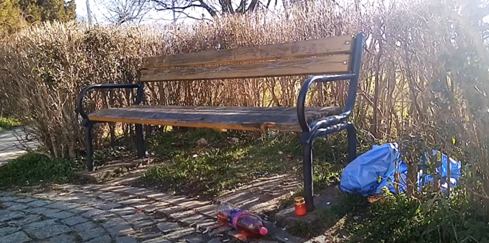 Locul descoperirii macabre din parcul din Mediaș, cu prezența poliției