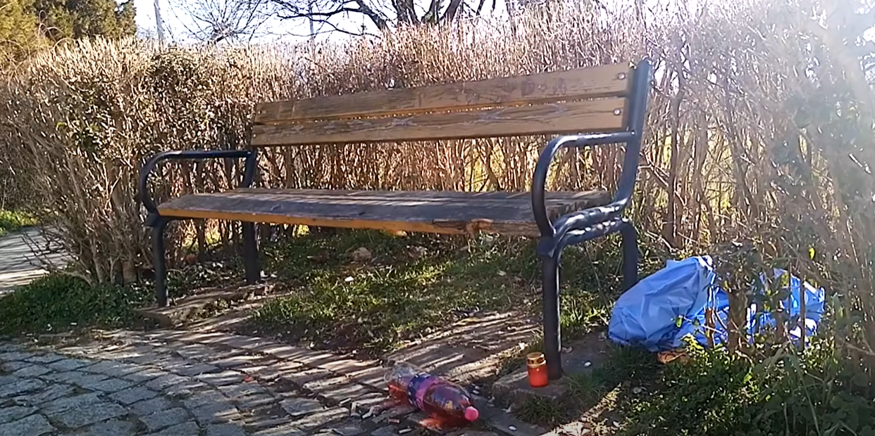 Locul descoperirii macabre din parcul din Mediaș, cu prezența poliției