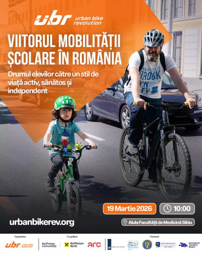 Postare pe rețelele sociale pentru evenimentul despre mobilitate școlară din Sibiu
