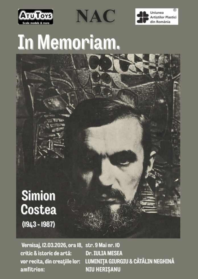 Afis expozitie In Memoriam Simion Costea la Galeria Atu Toys / NAC Sibiu