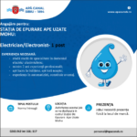 Apă Canal Sibiu angajează electrician/electronist pentru Stația de Epurare Mohu