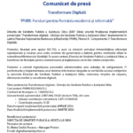 Comunicat de presă: Transformare Digitală – „PNRR: Fonduri pentru România modernă și reformată!”