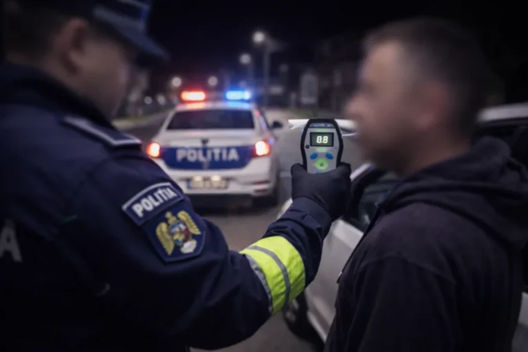 Șofer băut și fără permis, oprit noaptea pe o stradă din Cisnădie
