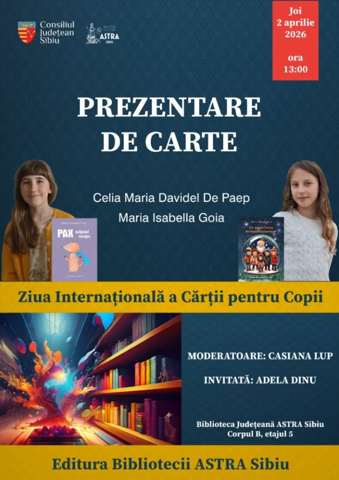 Prezentare de cărți pentru copii de la Editura Bibliotecii ASTRA la un eveniment dedicat Zilei Cărții.
