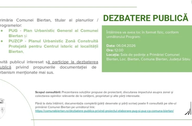 Dezbatere publică la Biertan: Planurile urbanistice ale comunei, în atenția cetățenilor
