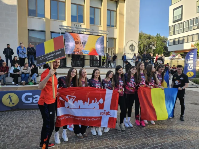 Echipa Champions Sibiu în acțiune la un meci de volei juvenil internațional