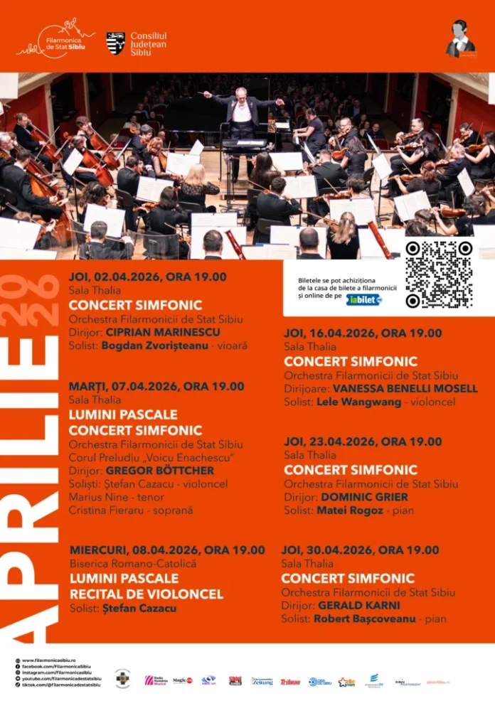 Concert Filarmonica Sibiu cu muzică de Beethoven și Mozart la stagiunea „Carl Filtsch”
