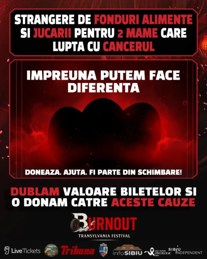 Mama și copilul susținuți de campania umanitară Burnout Transylvania Festival