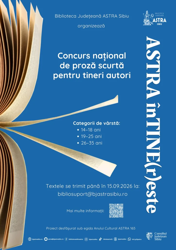 „ASTRA înTINE(r)este” – competiție de proză scurtă dedicată noii generații de autori