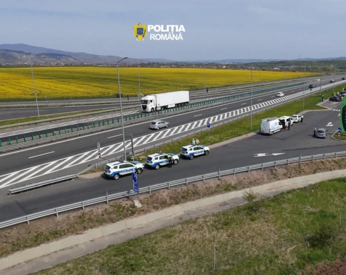 Controale intensive de poliție pe Autostrada A1 pentru depășirea vitezei legale.