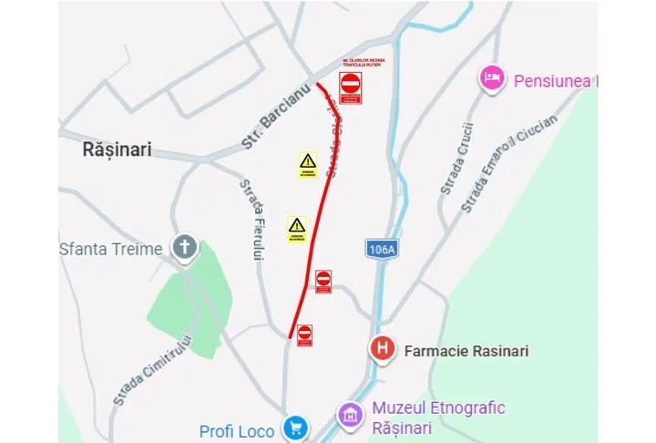 Restricții de circulație pe strada Olarilor din Rășinari, până la finalul lunii aprilie