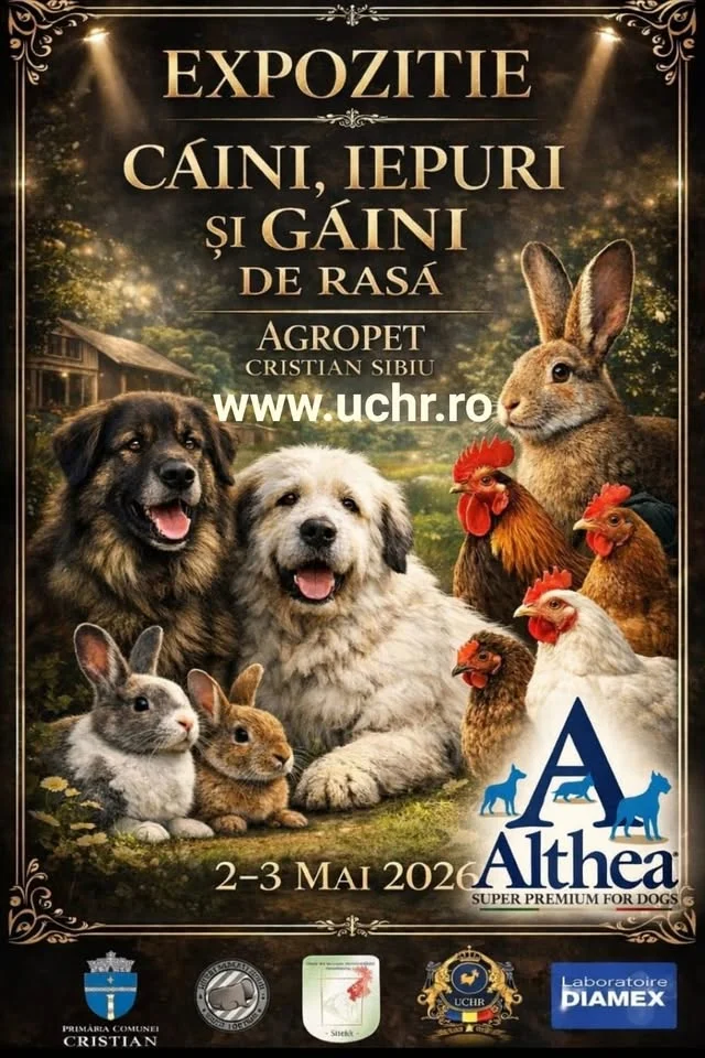 Expoziția Canină Multirasă „CRISTIAN – SIBIU SHOW” are loc în 2–3 mai 2026, la Castrul Roman Cristian