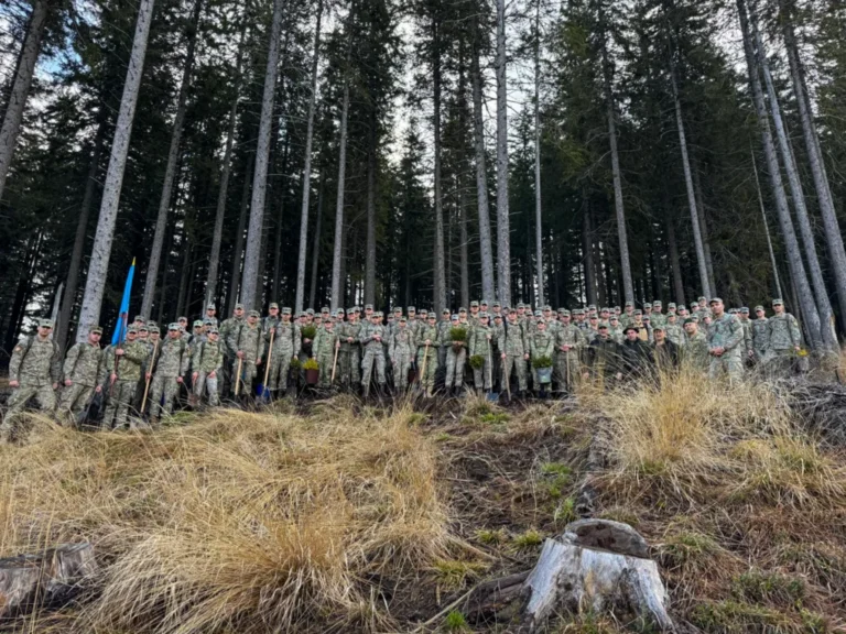 Studenții Academiei Forțelor Terestre din Sibiu, implicați într-o acțiune de împădurire la Păltiniș