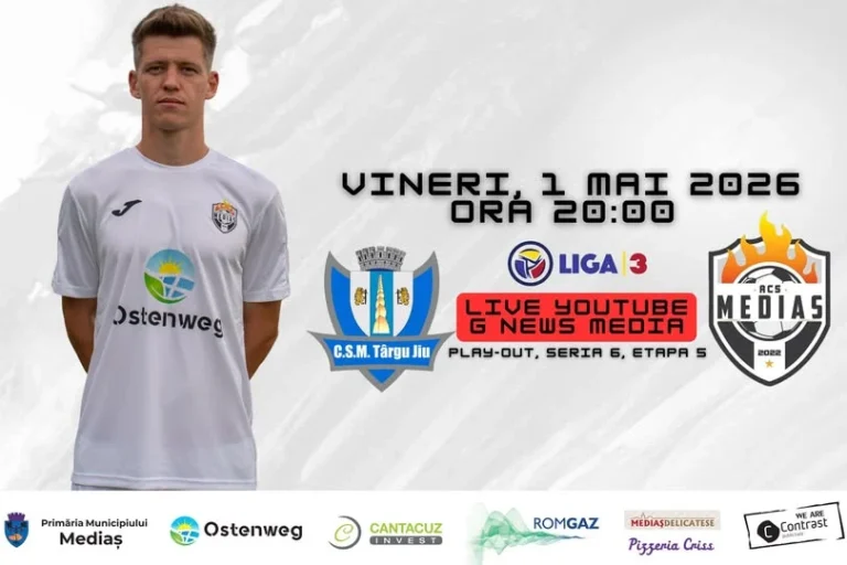 ACS Mediaș joacă în nocturnă la Târgu Jiu, în etapa a cincea din play-out