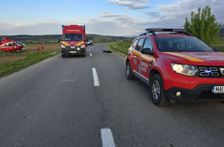 VIDEO Accident la ieșirea din Poplaca: Un motociclist a pierdut controlul vehiculului și s-a izbit de un parapet!