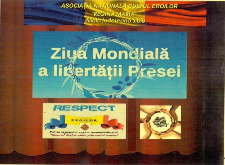 Mesajul Asociației Naționale Cultul Eroilor „Regina Maria” de Ziua Mondială a Presei: „La mulți ani presei sibiene și tuturor celor care slujesc adevărul!”