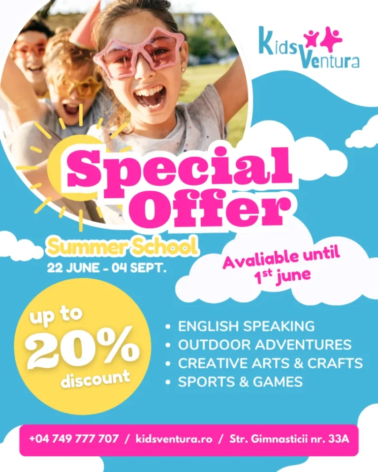 KidsVentura se deschide la Sibiu cu oferte speciale: până la 20% reducere pentru Summer School în luna mai 