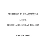 A fost publicată broșura de admitere la liceu pentru anul școlar 2026–2027