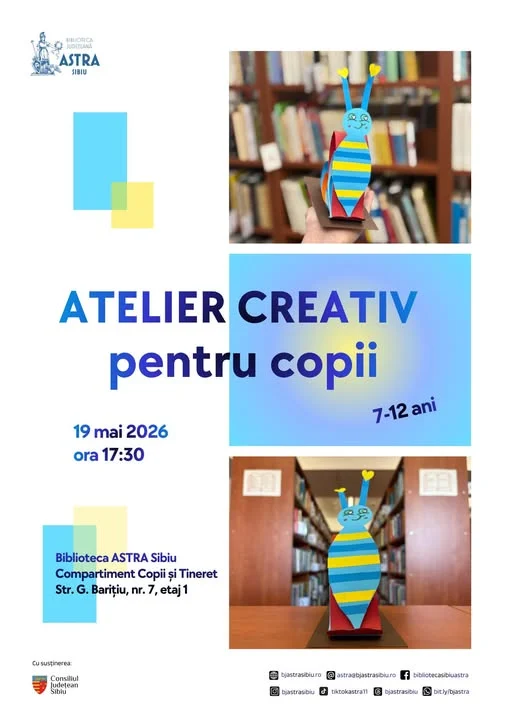 Atelier creativ pentru copii la Biblioteca ASTRA Sibiu: „Antenuță – prietenul copiilor”