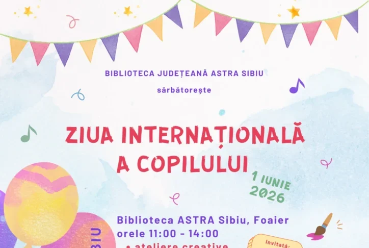 Biblioteca ASTRA Sibiu sărbătorește Ziua Internațională a Copilului cu povești, culoare și super-puteri, la Sibiu și Șelimbăr